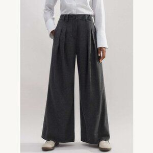 ME+EM Charcoal Wide Leg Trousers